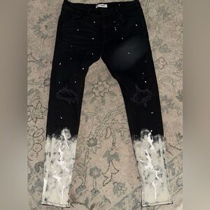 Fashion Nova Black and White Slim Straight Jeans